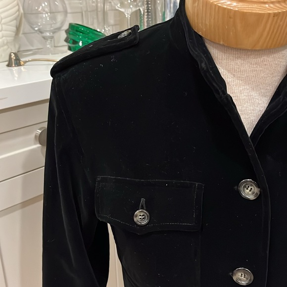 EUC Max Mara black velvet high neck button front jacket - Picture 2 of 12